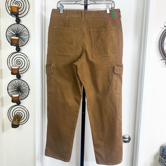 Empyre Womens Marlo Canvas Cargo Y2K Skater Pants - Bronze Brown, Jr. Size 13 - Picture 4 of 15